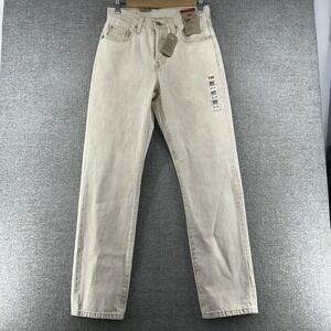 Levis 501 Jeans Women Size 25x30 Beige Straight Leg Button Fly High Rise NEW